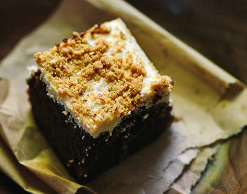 Toffee Cake With Enstrom Almond Toffee Coffee Frosting